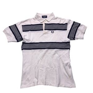 Vintage 80s Fred Perry Sportswear Striped Polo Shirt Mens Medium